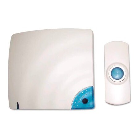 United Stationers Supply Tatco Wireless Doorbell, Battery Operated, 1-3/8"W x 3/4"D x 3-1/2"H, Bone 57910